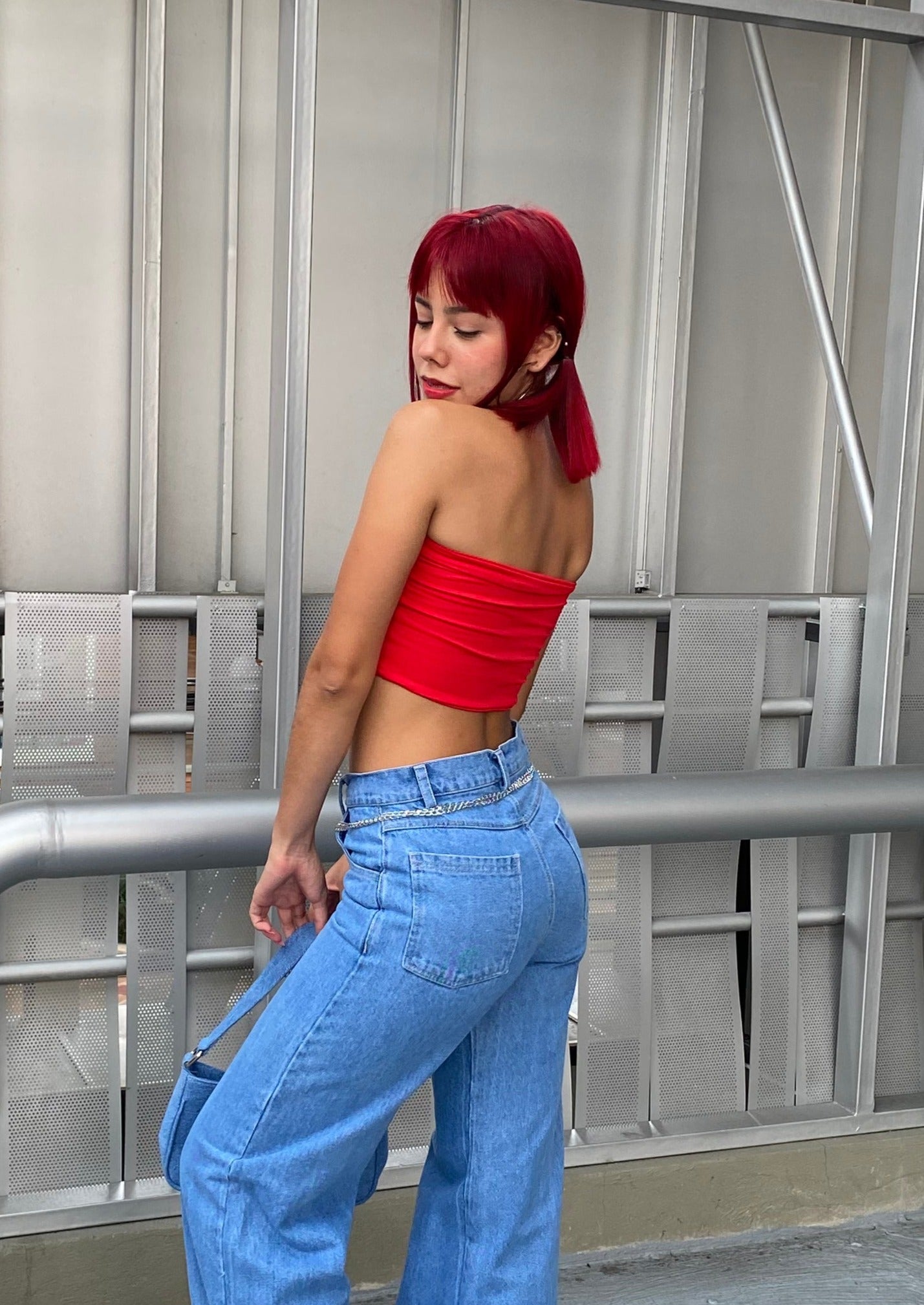 TOP STRAPLE ROJO XL