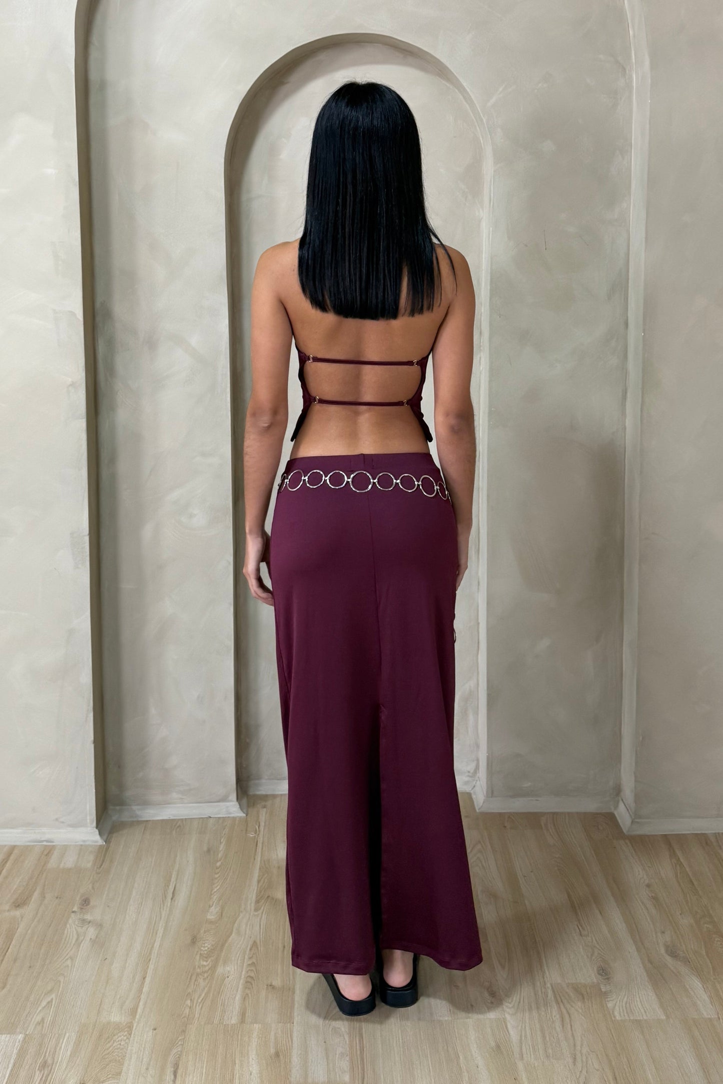 FALDA MIDI VINO TINTO