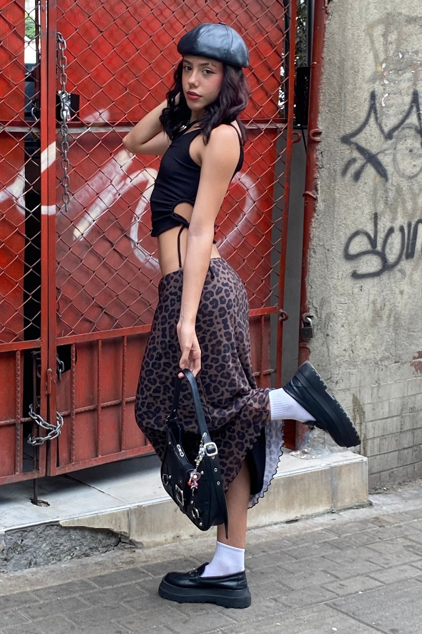 FALDA MIDI ANIMAL PRINT