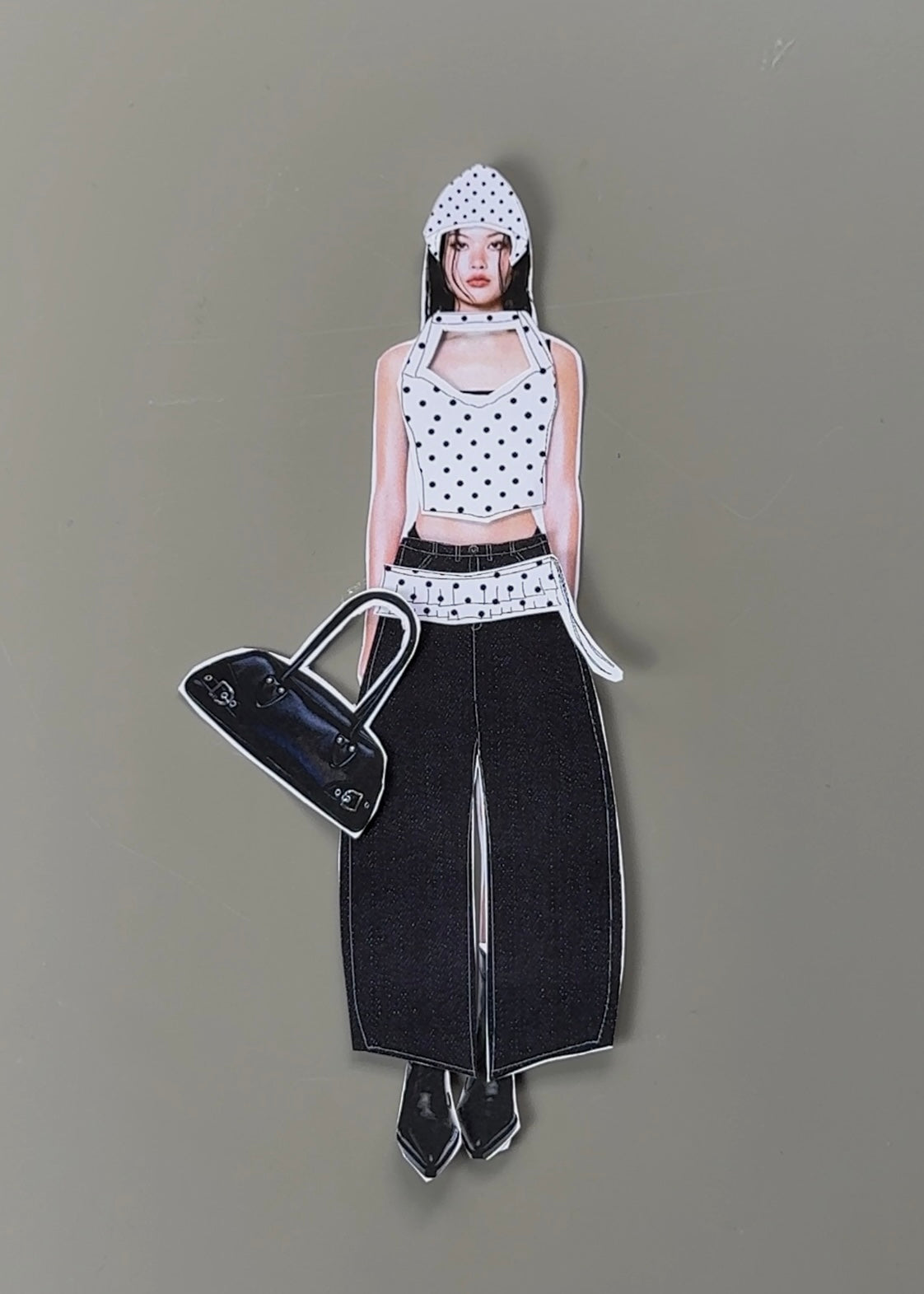 CINTURON FALDA POLKA DOTS BLANCA