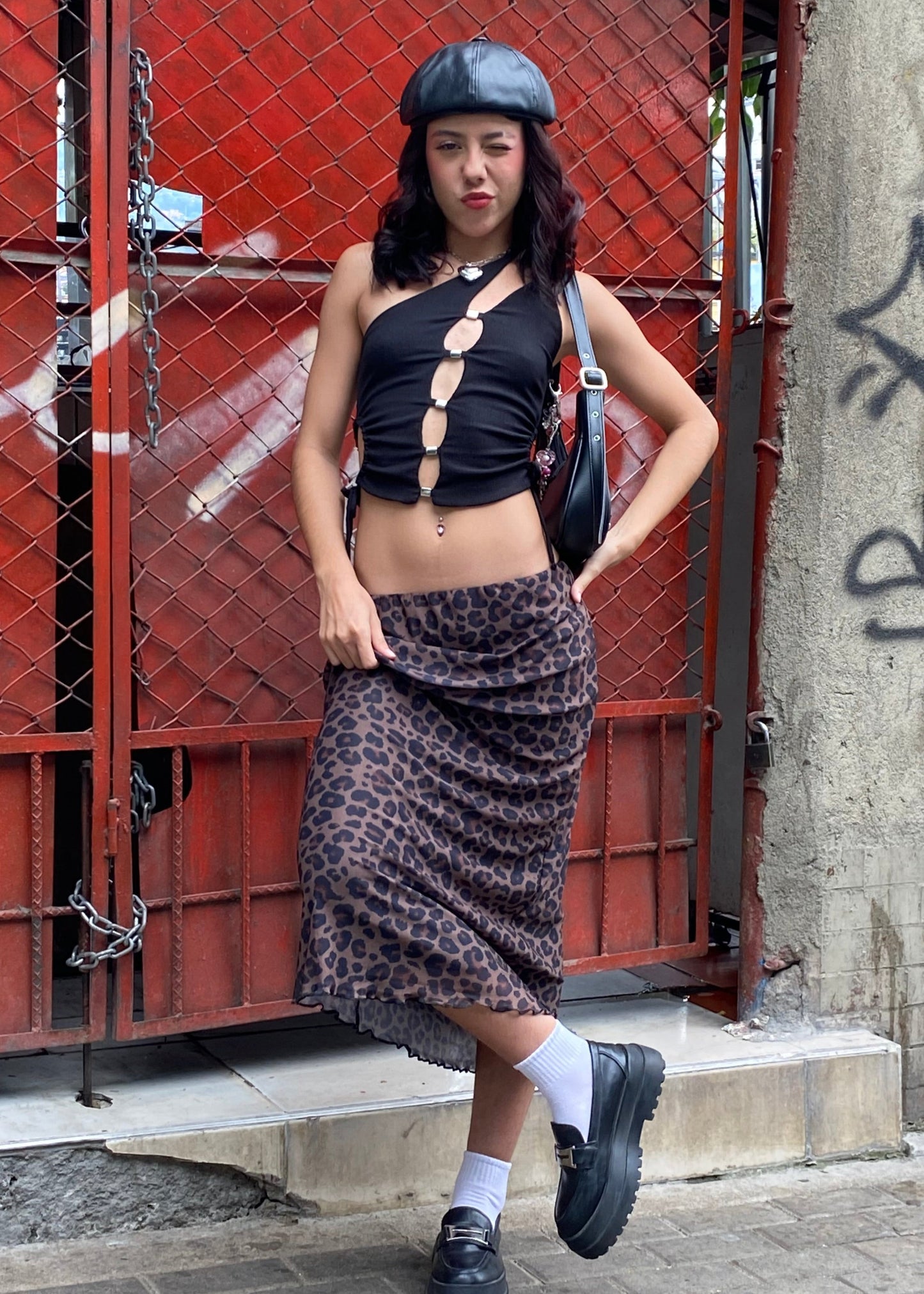 FALDA MIDI ANIMAL PRINT