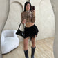 BLOOM MESH SKIRT NEGRO