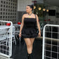 VESTIDO MINI GOLAS NEGRO