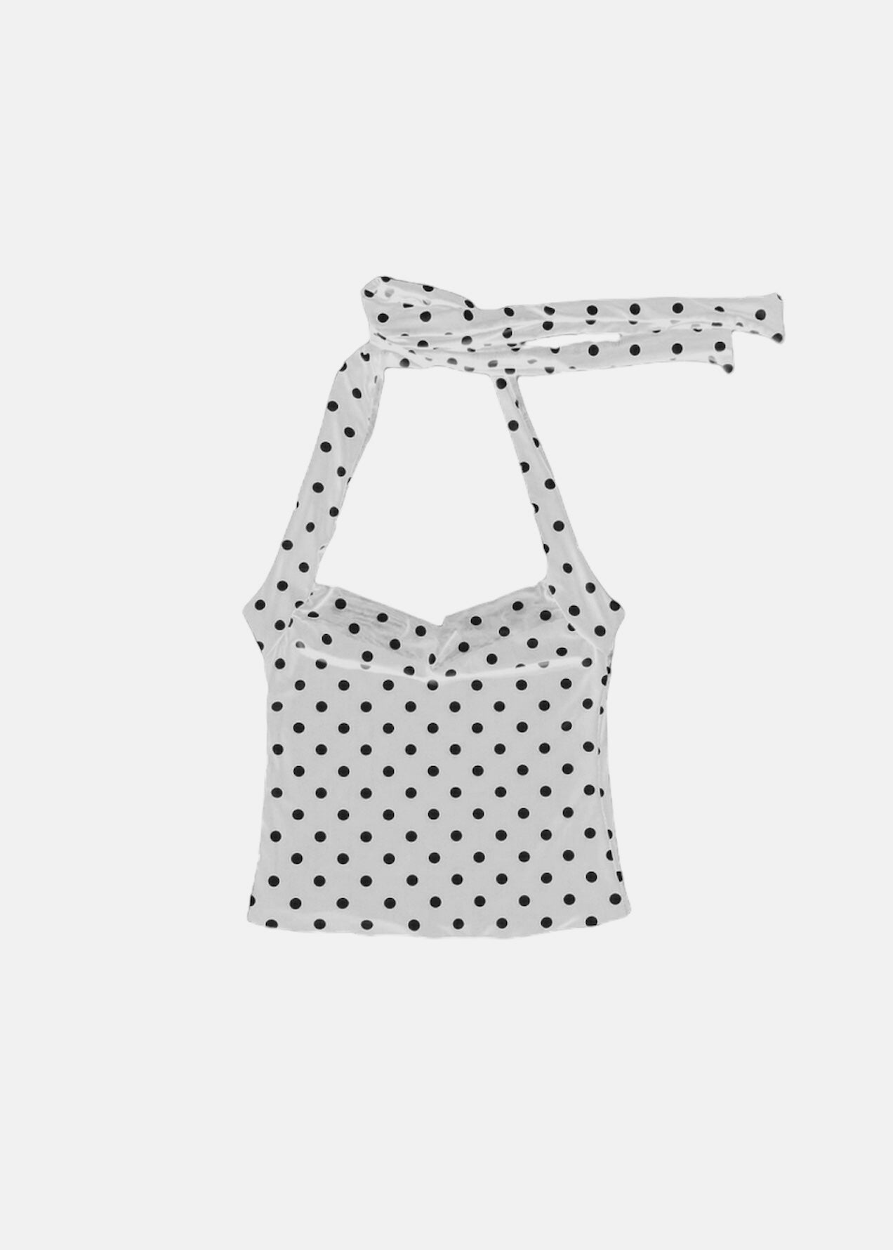 TOP DRAPEADO POLKA DOTS BLANCO