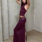 FALDA MIDI VINO TINTO