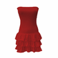 VESTIDO MINI GOLAS ROJO