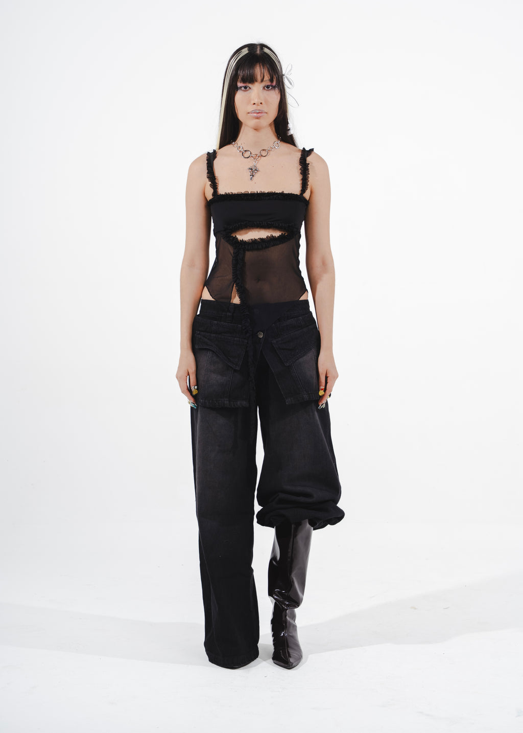 HEAVEN MESH TOP NEGRO