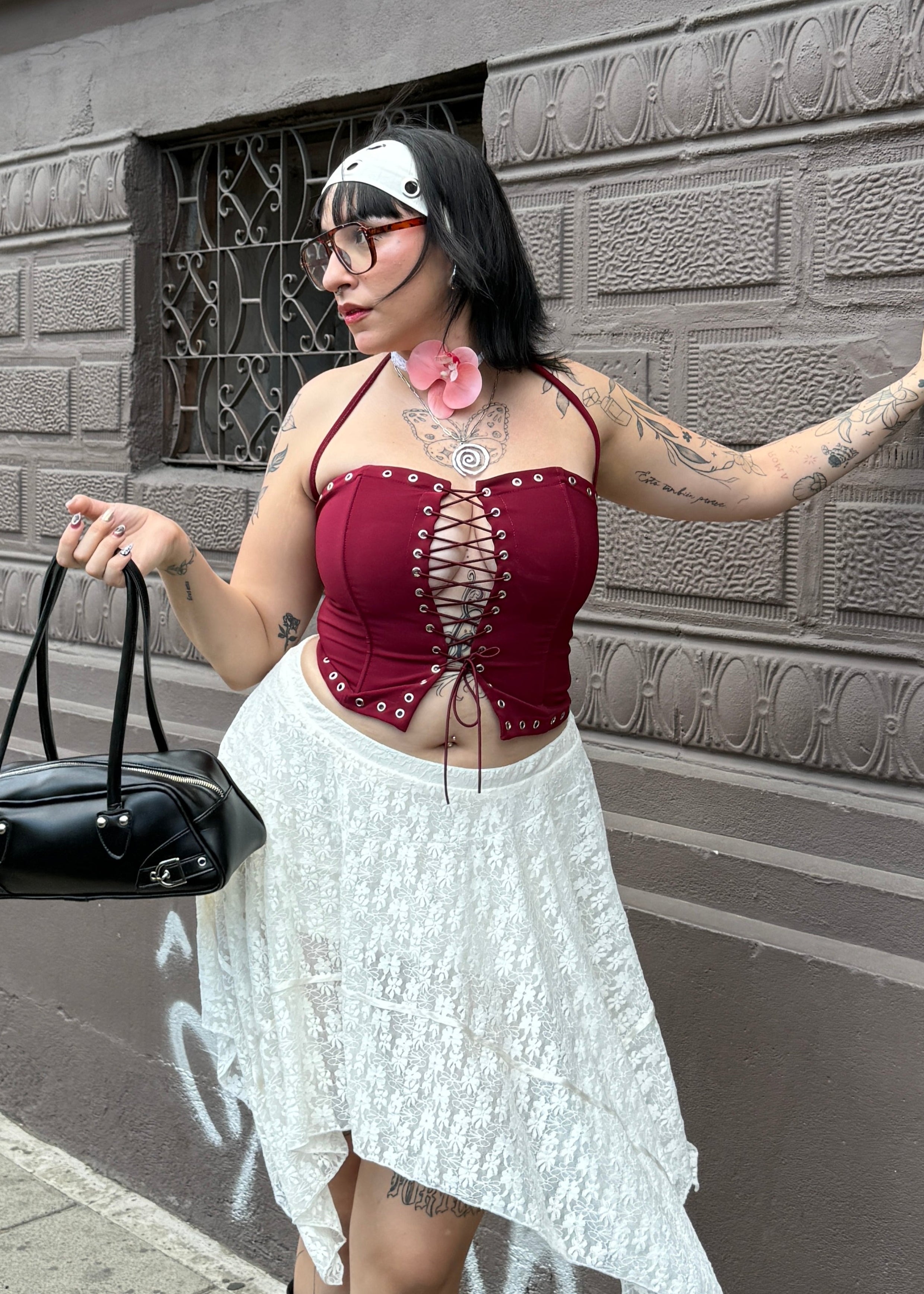 CHARMING CORSET VINO TINTO