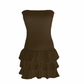 VESTIDO MINI GOLAS MARRÓN