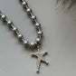 CHOKER ESFERAS DIJE ESTRELLA PLATEADA