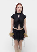 BLOOM MESH SKIRT NEGRO
