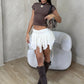 BLOOM MESH SKIRT BLANCO MARFIL