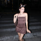 VESTIDO MINI GOLAS MARRÓN