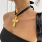 CHOKER MAXIMALISTA CRUZ DORADO