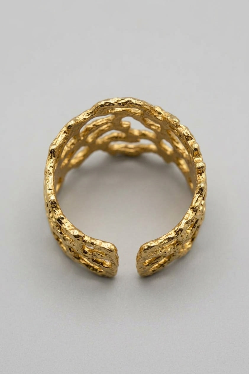 ANILLO CORAL DORADO