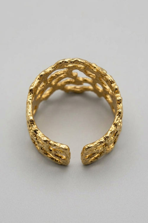 ANILLO CORAL DORADO