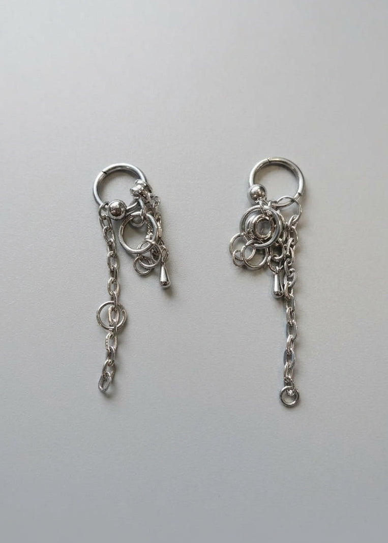 ARETES GRUNGE PLATEADO