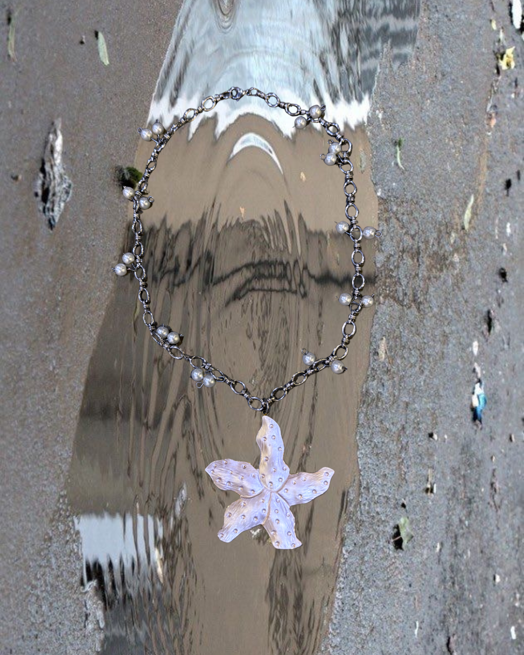 COLLAR STARFISH PLATEADO