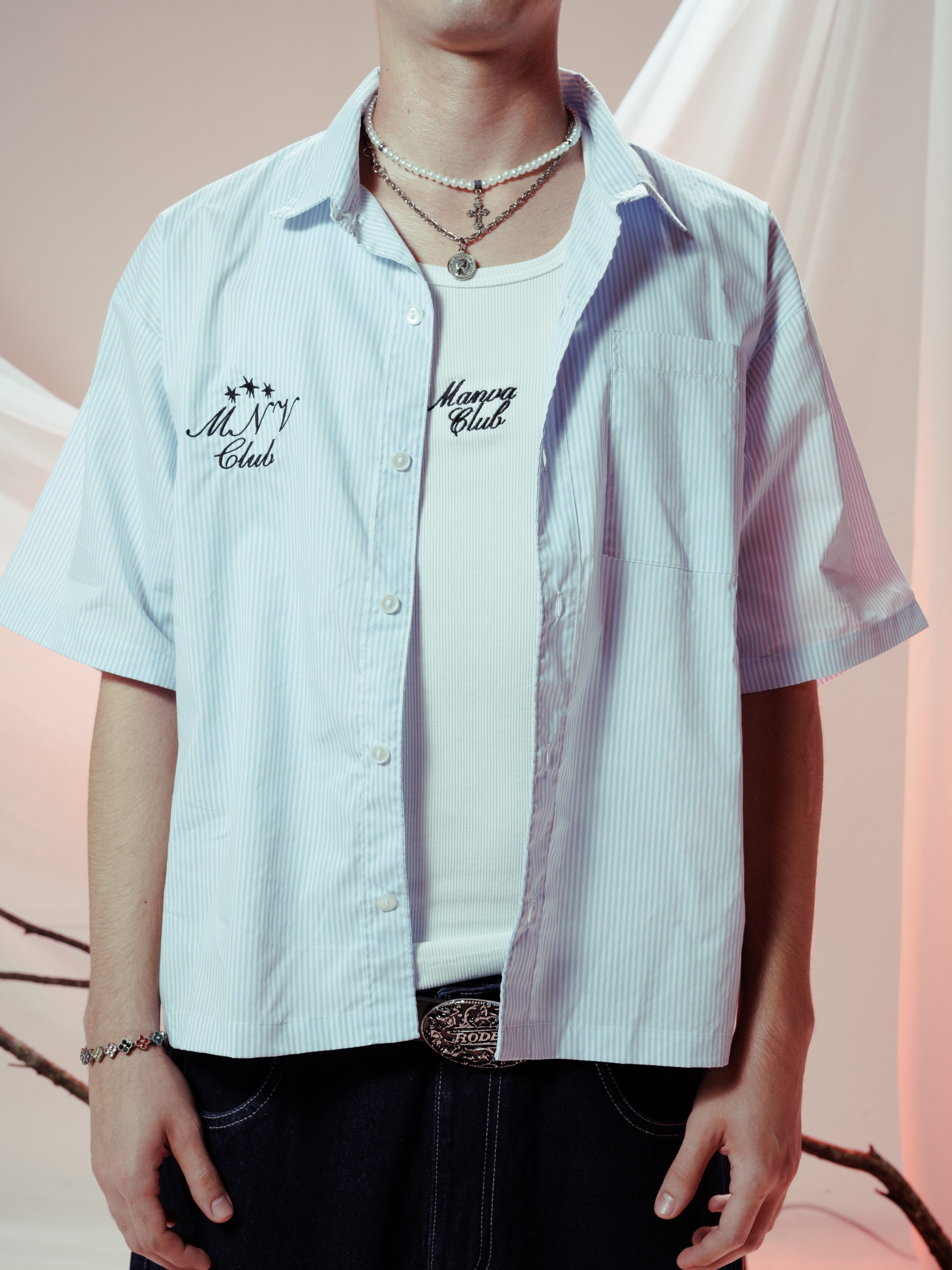 MANVA CLUB LONG TANK TOP BLANCO