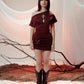 NARA MINI DRESS VINO TINTO