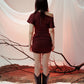 NARA MINI DRESS VINO TINTO