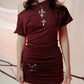 NARA MINI DRESS VINO TINTO