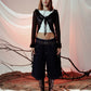 ZENDRA RUFFLE TOP NEGRO