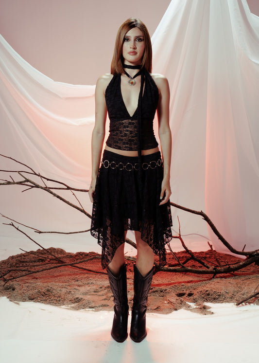 BLOSSOM SKIRT NEGRA