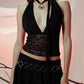 BLOSSOM LACE TOP NEGRO