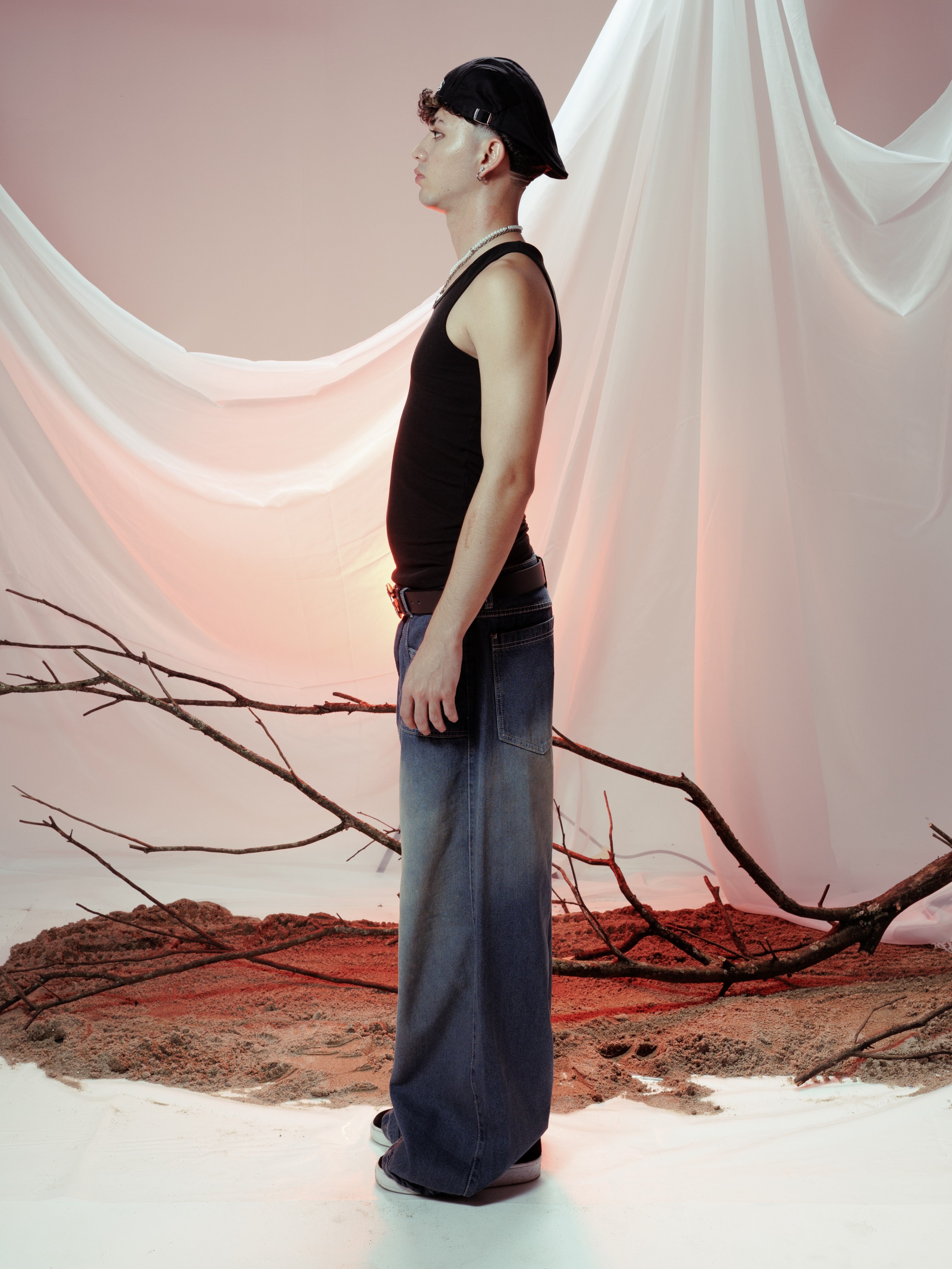 MANVA CLUB LONG TANK TOP NEGRO