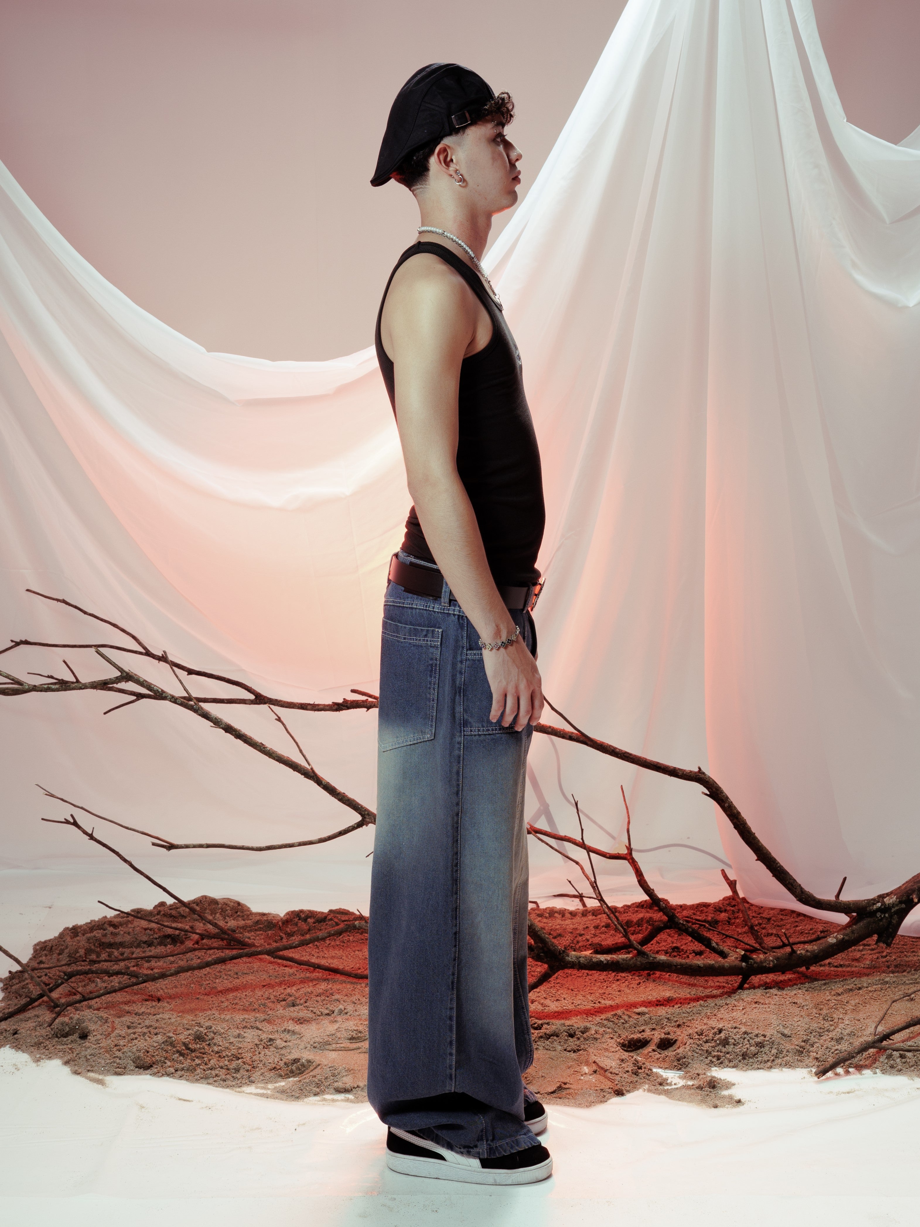 MANVA CLUB LONG TANK TOP NEGRO