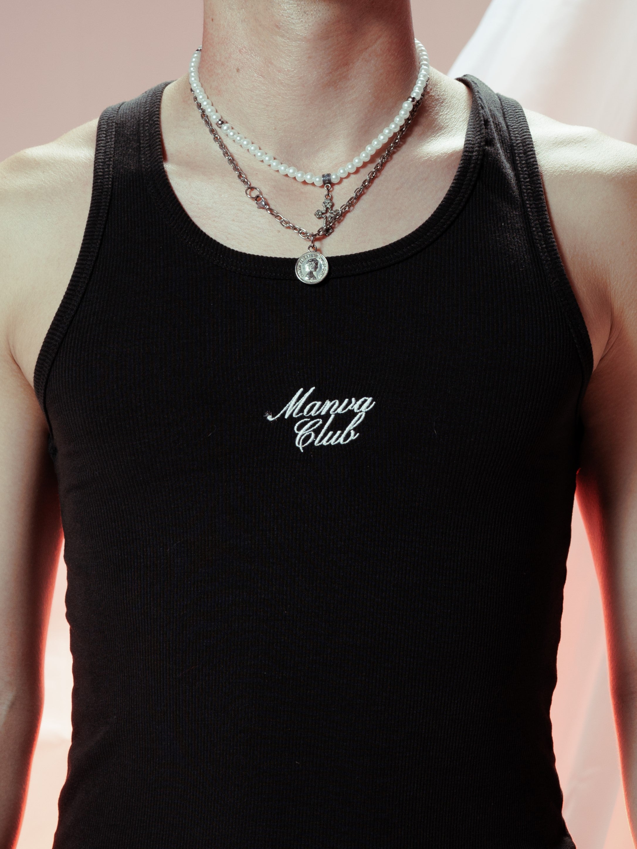 MANVA CLUB LONG TANK TOP NEGRO