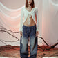 ZENDRA RUFFLE TOP BLANCO MARFIL