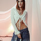 ZENDRA RUFFLE TOP BLANCO MARFIL