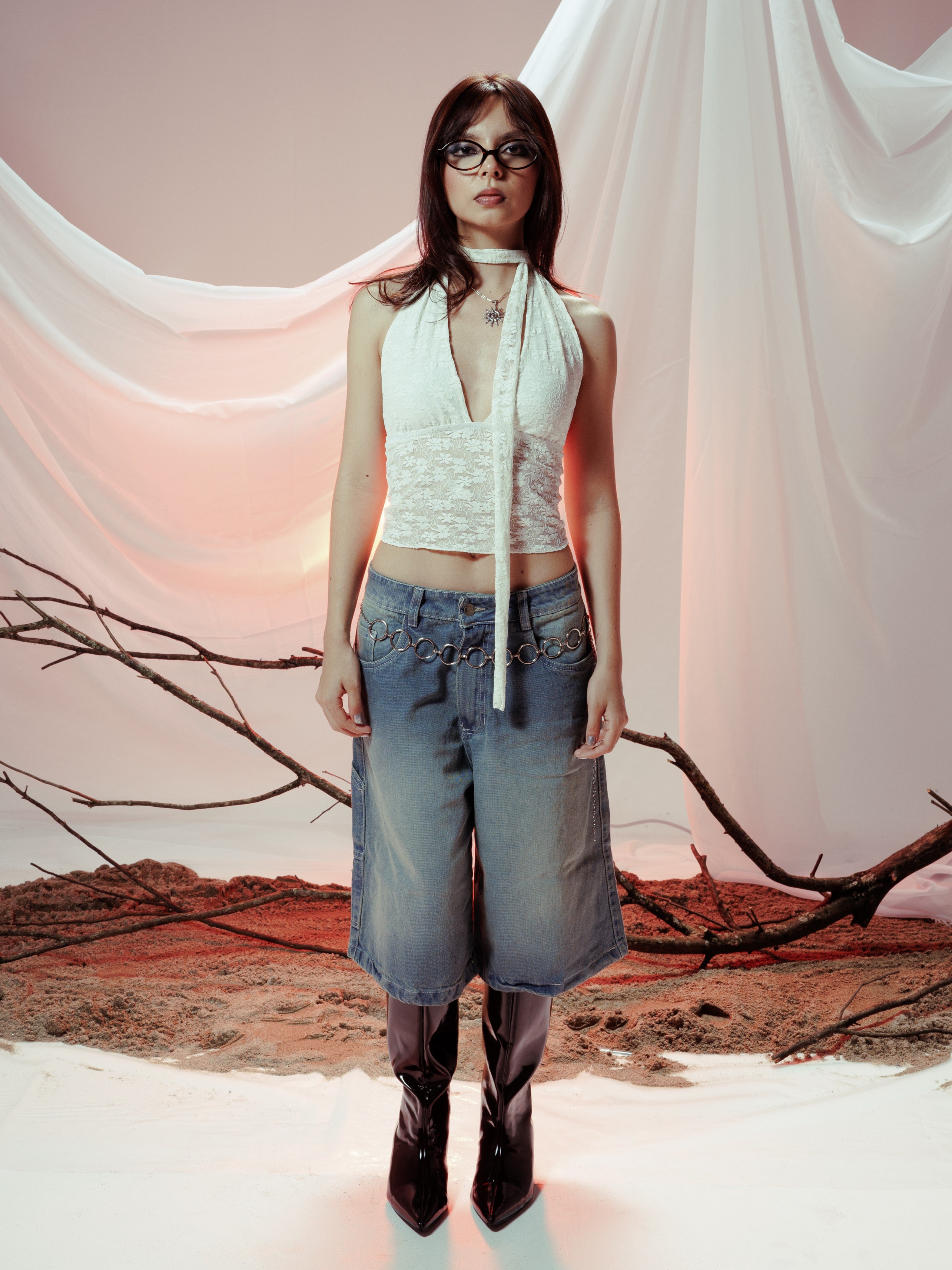 BLOSSOM LACE TOP BLANCO MARFIL