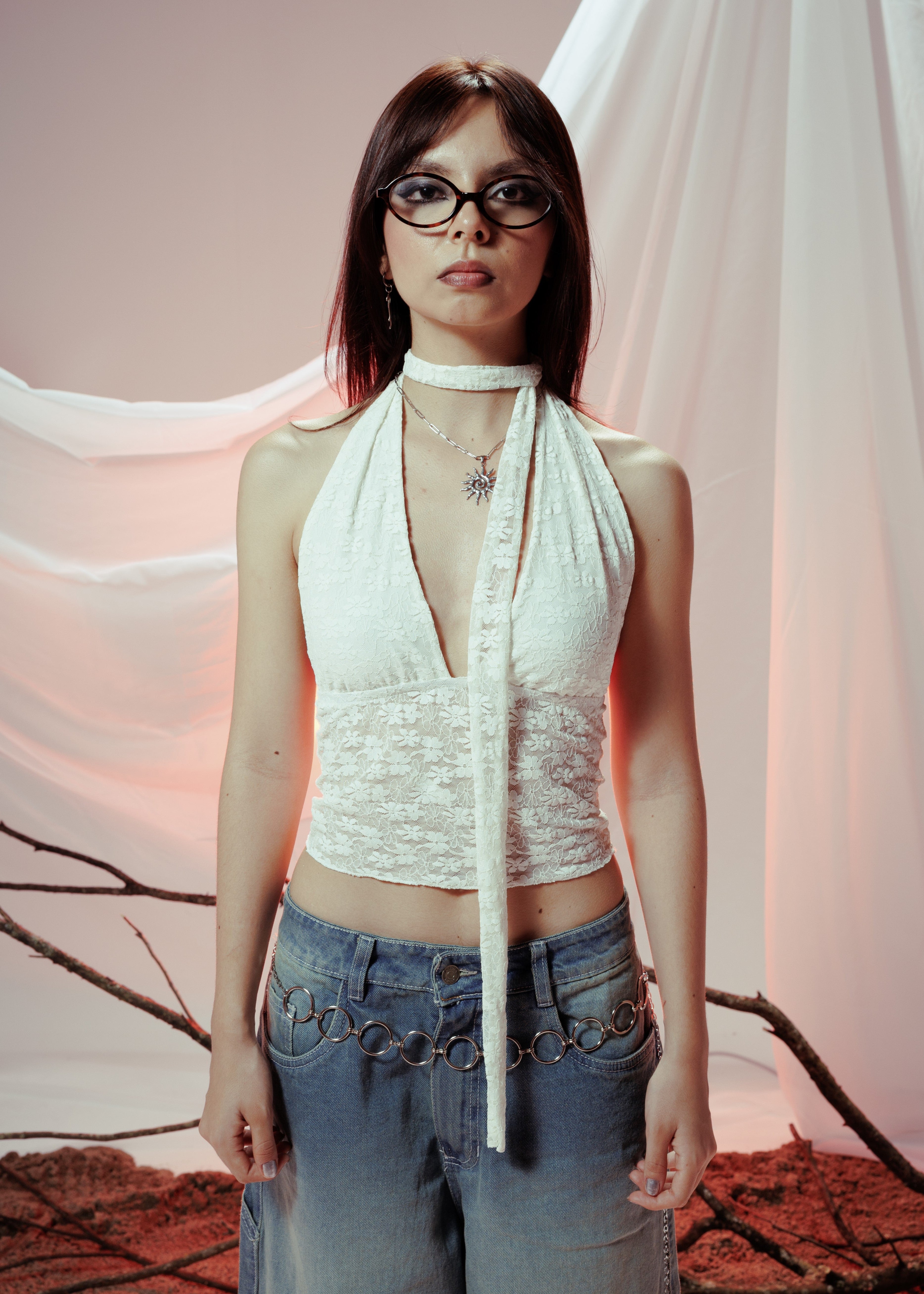 BLOSSOM LACE TOP BLANCO MARFIL